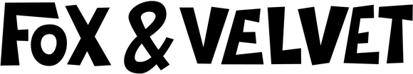 The logo for Fox & Velvet, featuring stylized black text on a white background.