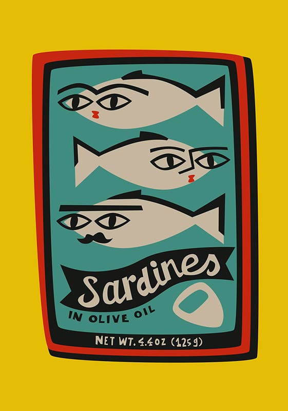 Sardines Wall Art print poster illustration by fox & velvet