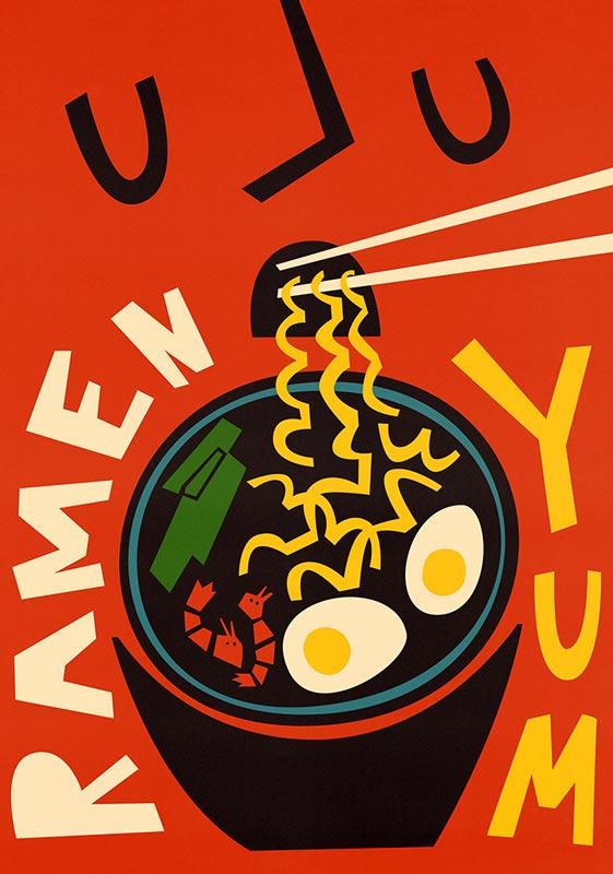 yum ramen illustration art print by fox & velvet