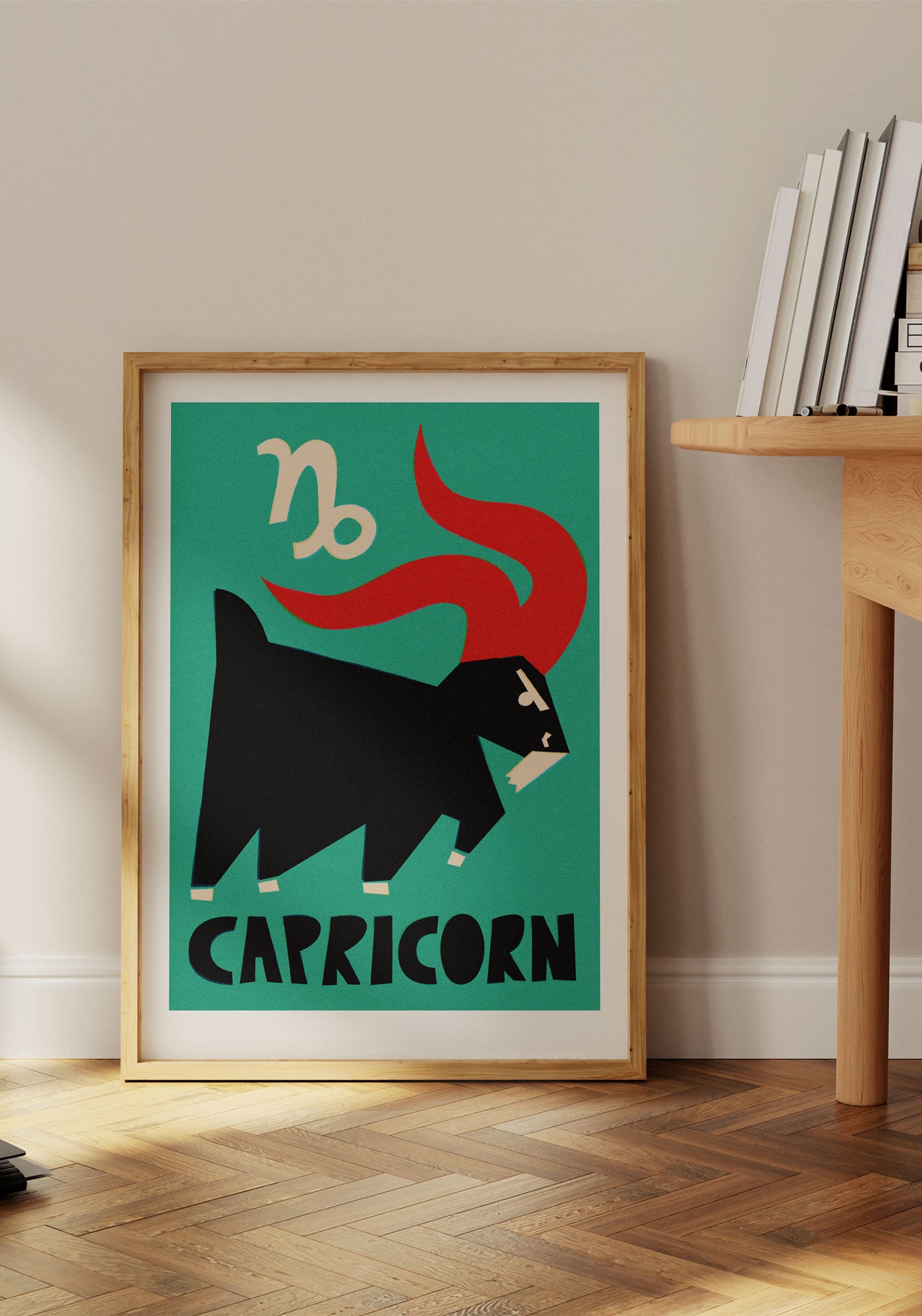 Oak Frame Capricorn Zodiac Star Sign Art Print By Fox & Velvet