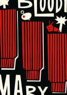 Bold retro-style Bloody Mary cocktail print – mid-century kitchen wall art