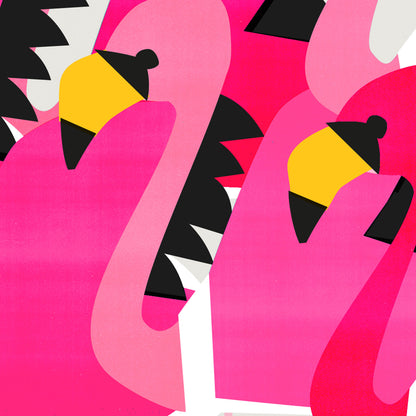 close up Flamingo Flamboyance Art Print by fox & velvet