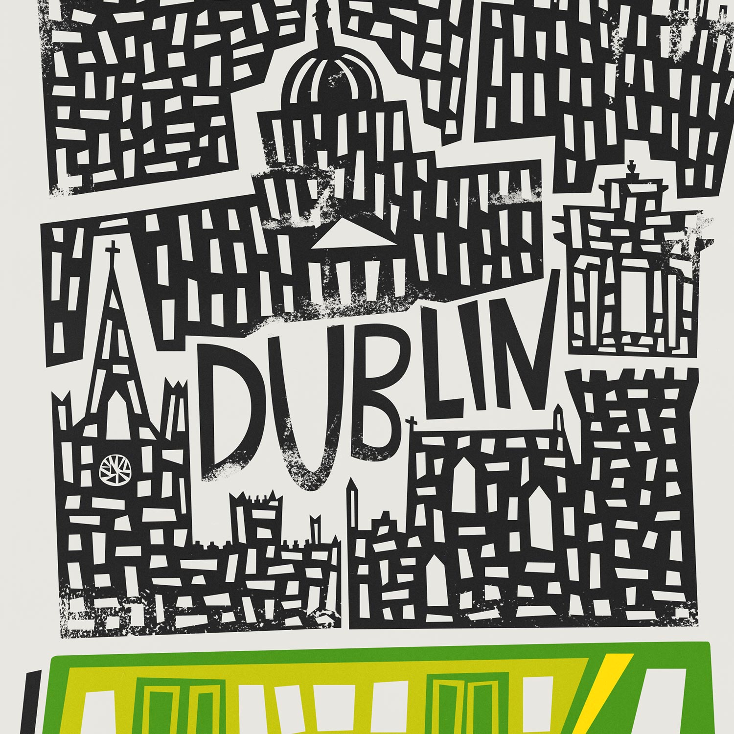 close up Dublin Cityscape Art Print By Fox & Velvet