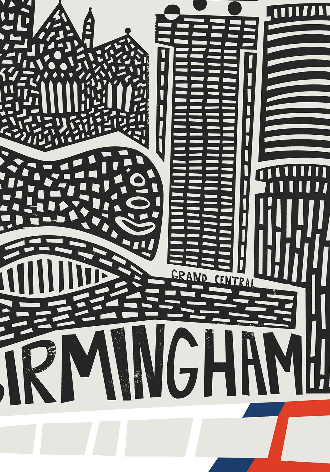 Close Up Birmingham Cityscape Wall Art By Fox And Velvet