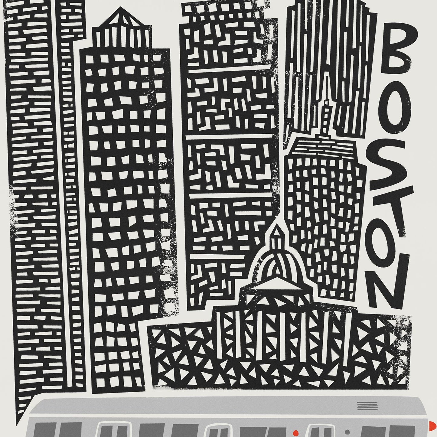 Close up Boston City Print By Fox & Velvet
