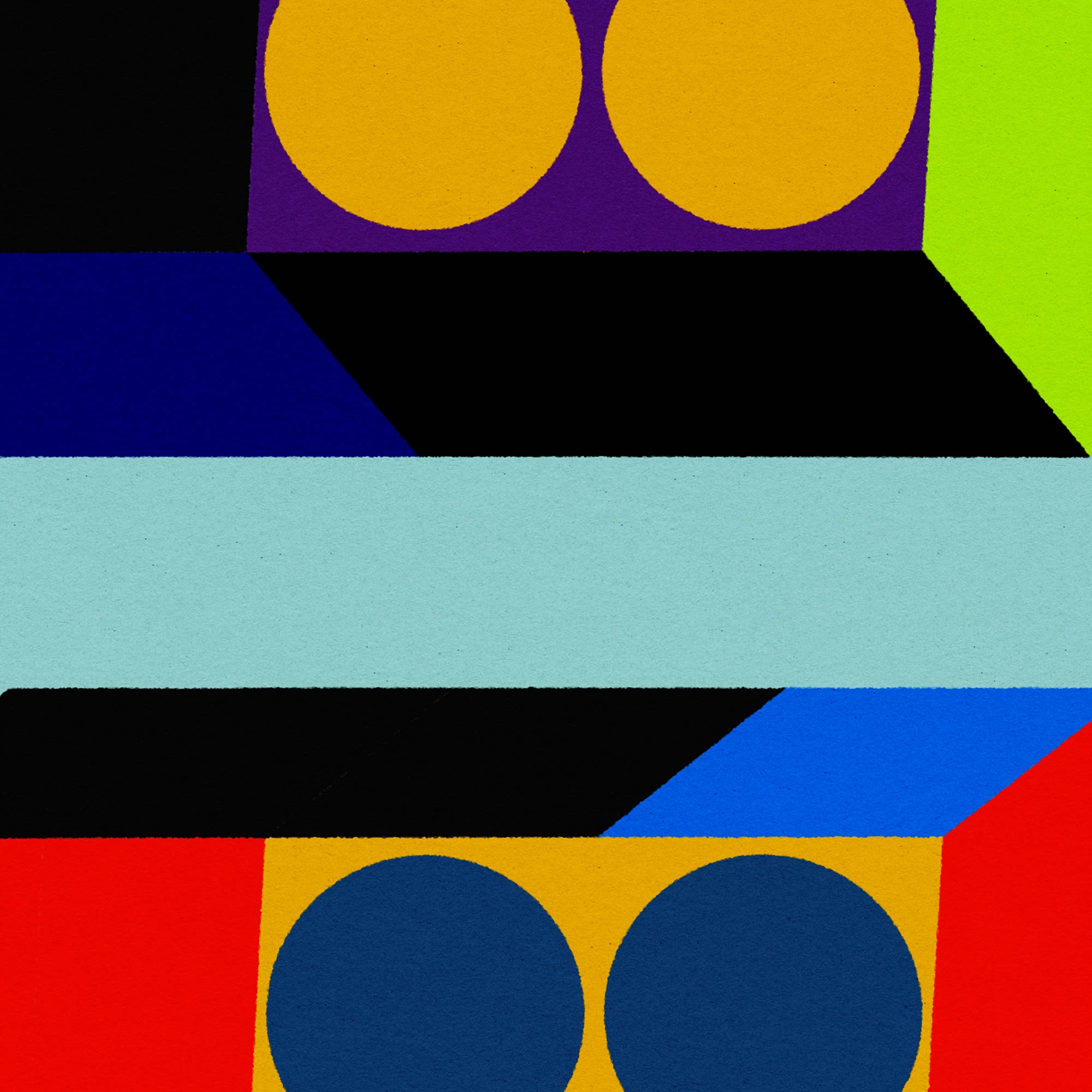 Abstract design with geometric shapes in various colors