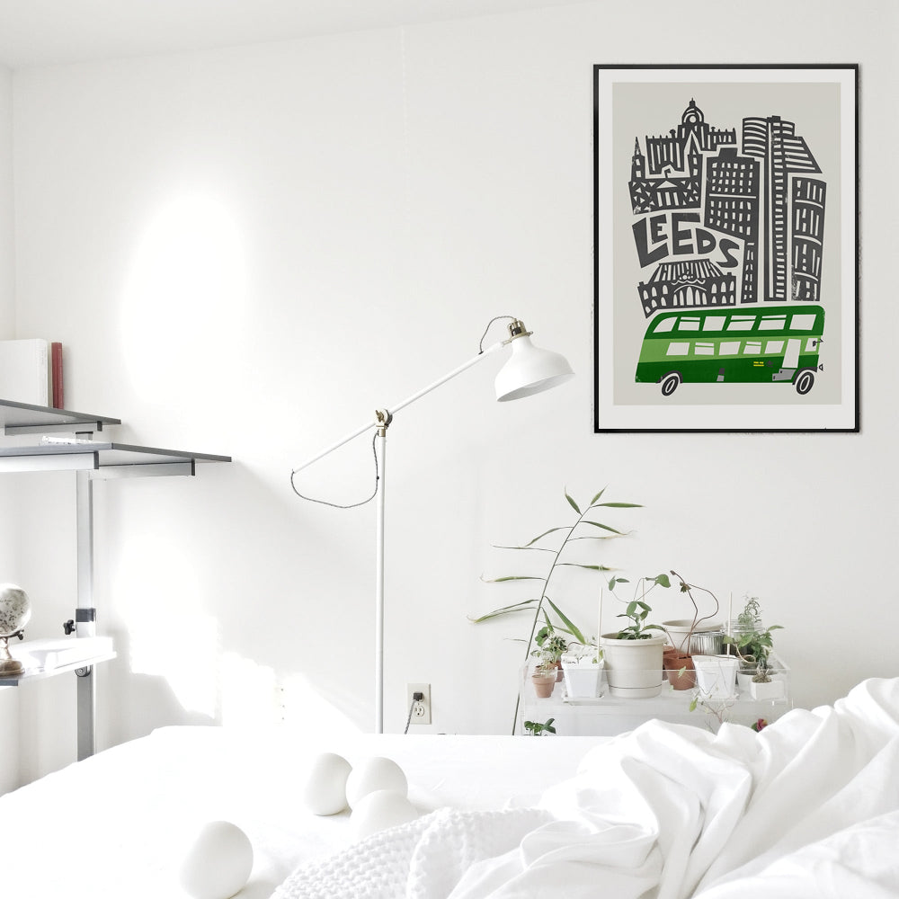 framed Leeds City Print by fox & velvet
