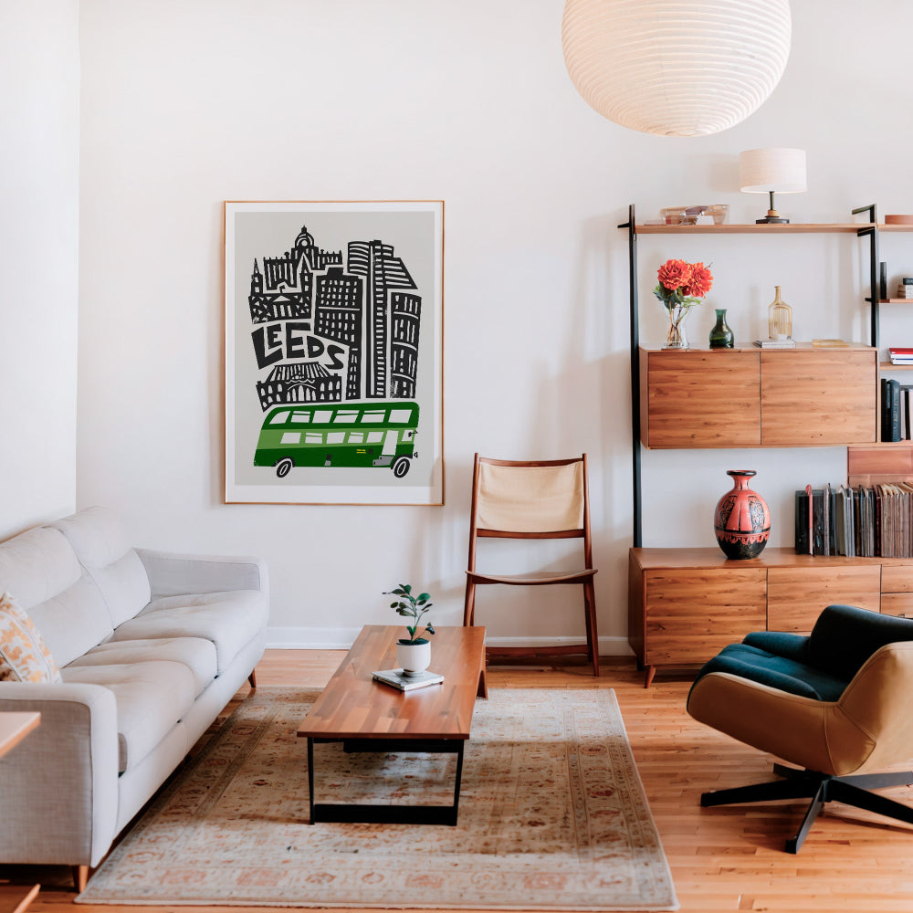 mid-century Leeds City Print by fox & velvet