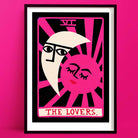Modern tarot wall art – The Lovers card print for astrology and spiritual decor