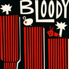 A detailed view of the striped red glasses and their quirky toppers—playful and punchy, evoking the spicy character of the iconic brunch cocktail.
