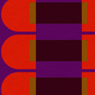 Geometric pattern with red, purple, and gold shapes on a textured background