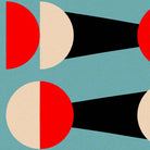 Abstract design with geometric shapes on a teal background