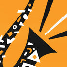 close up of fox & velvets tax saxophone illustration 