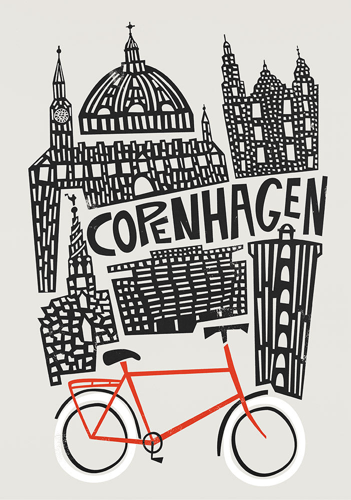 Copenhagen City Art Print by fox & velvet
