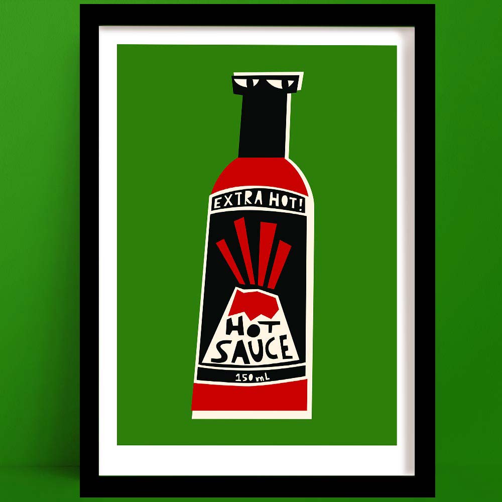 Hot Sauce Print | Food Wall Art – Fox and Velvet