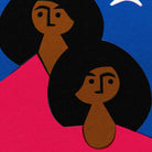 Close-up of the Gemini print showing twin portraits with graphic contrast and the white Gemini symbol above.