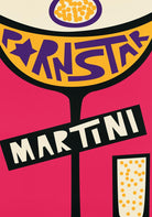 Pornstar Martini cocktail print – retro black and yellow artwork for kitchen or bar decor