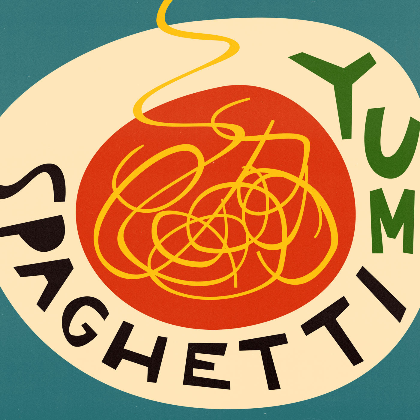 Abstract spaghetti food art