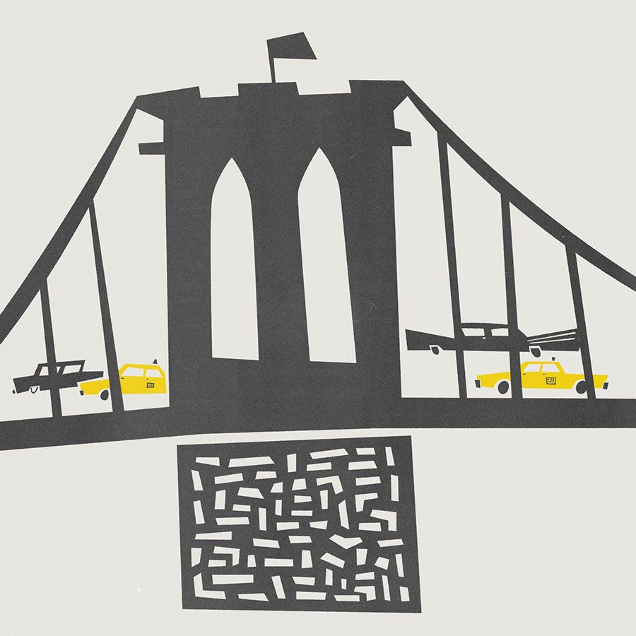 Brooklyn Bridge New York Panoramic Art print illustration by fox and velvet