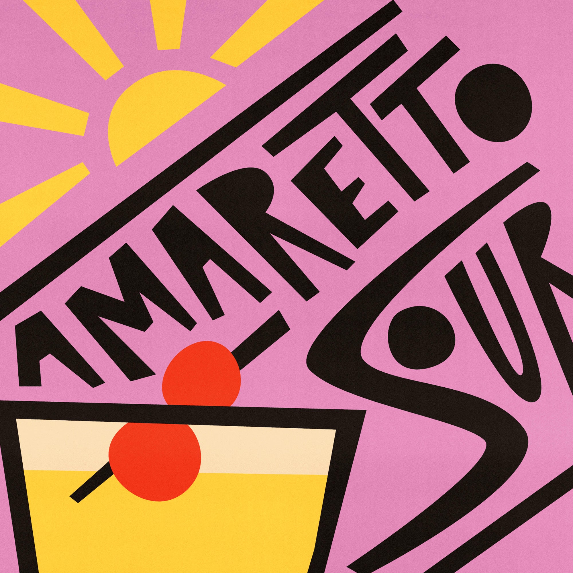 close up Amaretto Sour Cocktail Design by Fox & Velvet