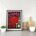 fox & velvet tomato wall art print black frame